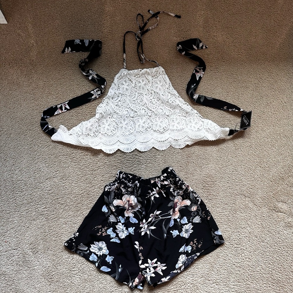 Summer halter top and shorts set